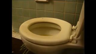 Hot teen shitting over toilet