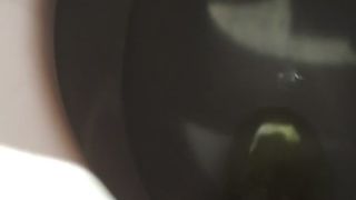 Shaved wife pooping a big one