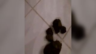 Slapping her ass while pooping