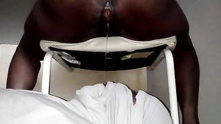 Black mistress pooping on her slave