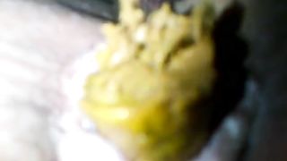 Sexy wife pooping in close up