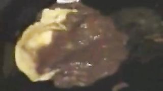 Japanese couple eating scat pancakes