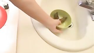 18 year old girls smearing crap on her tits