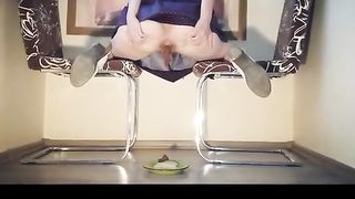 Sucking dick after pooping on a plate