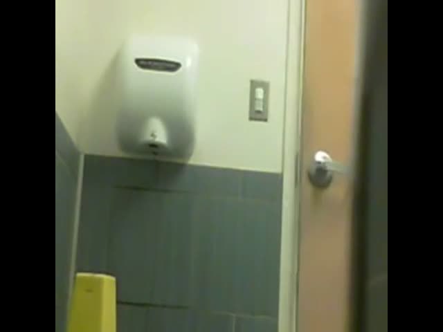 Voyeur lady pooping in public bathroom photo