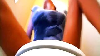 Latina babe shitting and peeing