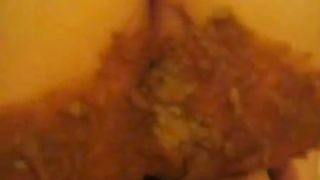 She's pooping while riding big dick