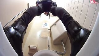 Hidden camera of a constipated girl