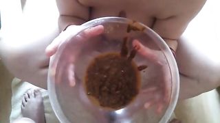 Mature woman drinking warm piss