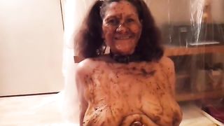 French girl eating poop from boyfriends feet