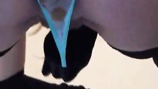 Real mess in her lace panties