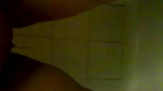 Fat woman peeing in the shower