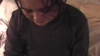 Chubby milf drinking warm piss