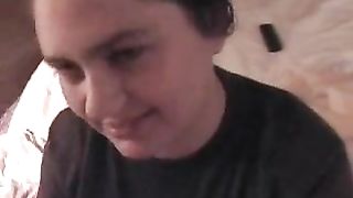 Chubby milf drinking warm piss