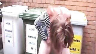 Beautiful babe peeing in public