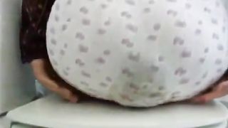 Sexy girl shitting in her white panties