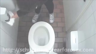 Voyeur camera caught a teacher shitting