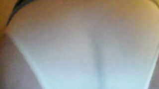 Chubby girl shitting in white panties