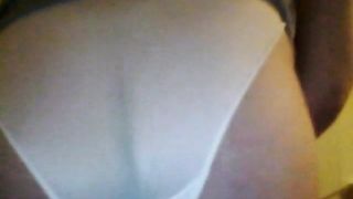 Chubby girl shitting in white panties