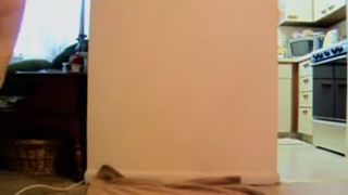 Smoking blonde pooping in her white panties