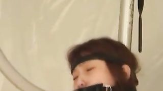 Hairy Japanese forced to drink her liquid shit