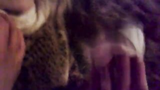 Blonde babe sucking a long turd