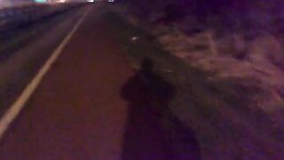 Sucking a long turd outdoor easily