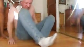 Black girl pooping on her bald boyfriend