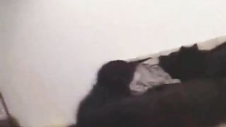 Two guys peeing on a blonde slut