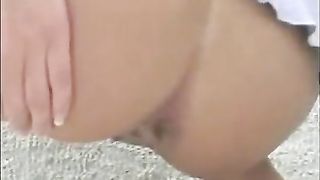 Sexy teen pooping in a public place