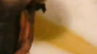 Dirty scat masturbation in bathtub