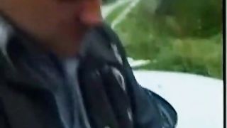 Pregnant slut drinking piss outdoor