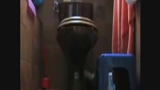 Sexy brunette shitting in doggy style