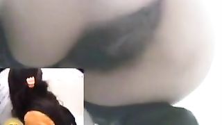 Amateur girl pooping in a public bathroom