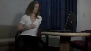 Dirty school girl masturbating with shit