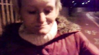 Blonde babe eating poop