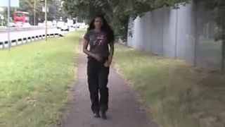 Indian girl peeing outdoor