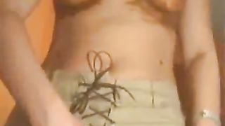 Hot blonde babe did a mess in her panties