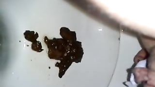 Wiping her dirty asshole slowly