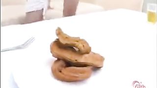 Brown haired teen wants to eat her own poop