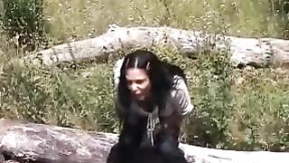 Beautiful college girls peeing outdoor