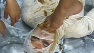 Female slave slut forced to eat poop