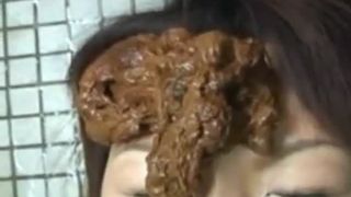 Japanese girl is a living toilet
