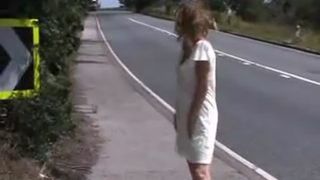 Milf peeing in a public place