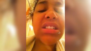 Black girl shitting in toilet
