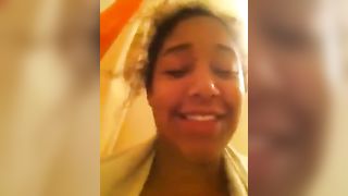 Black girl shitting in toilet