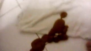 Fat girl shitting on bathroom floor