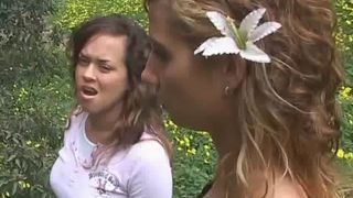 Two school girls smearing poop on their butts