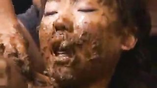 Japanese scat whore forced to eat poop