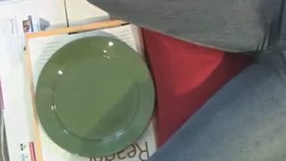 Hot blonde is really proud of her fresh shit